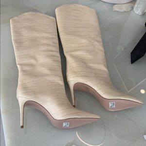 Schutz Maryana croc embossed boots